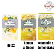 Detox Tea Lemon Ahmad Teh Ginger Herbal Teh Teabag Camomile Infusion 20's