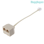 RR 1 Male RJ11 Plug to 2 Female Jack Adapter for Telephone Wire Cat3 6P4C Connector