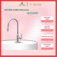 Vòi Rửa Chén Malloca K046-SS – Dây Rút Linh Hoạt – Chất Liệu Inox 304 – 2 Đường Nước Nóng Lạnh