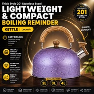 High Quality Cerek Air Panas Berbunyi 201 Stainless Steel Whistling Camping Kettle - 2L 3L 4L