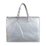 Premium Reflective Art Portfolio Organizer Bag with Index Tab Window Transparent Zippered Mesh Bag for Poster Painting