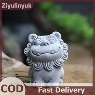 ziyulinyuk 2pcs Chinese Legend God Beast Statue Cute Gatekeeper God Stone Sculpture Spirit Beast Lio