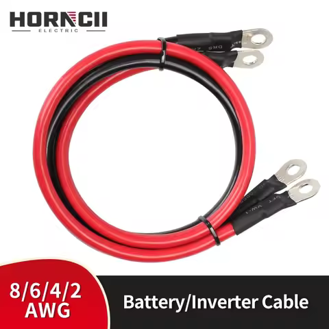 Battery Inverter Cable 8 6 4 2 AWG Stranded Copper Wire Connector with Solder Ground Jumper Cable fo