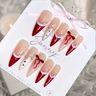 [N81] Nail box designed with red bow tie