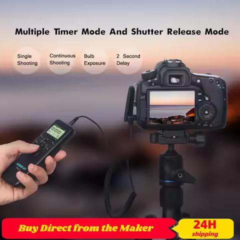 AODELAN TRS-1 Timer Remote Control Shutter Release For Canon Nikon Sony Panasonic Olympus Cameras Bu