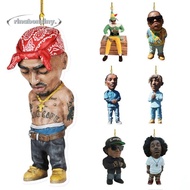 RINABONSINY Rapper Hanging Ornament, Rear View Mirror Pendant Rapper Classic Posture Car Pendant, In