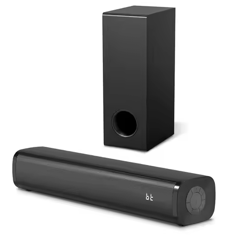 Sound Bar for Smart TV with Wired Subwoofers, 2.1 Channel Small TV Soundbar Speakers, Home Theater S