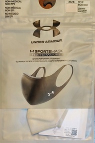 Under Under Armour UA Sportsmask Featherweight 羽量級運動口罩（卡其色搭配金色標誌）xs/s