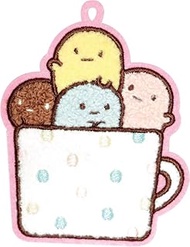 J's Planning Charm San-X Fluffy Embroidered Patch Bag Charm Sumikko Gurashi Tapioka White Approx. 3.