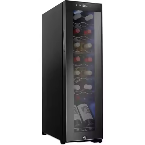 14 Bottle Compressor Wine Cooler Refrigerator with Lock Large Freestanding Wine Cellar for Red White