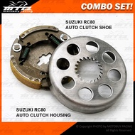 COMBO SET HEAVY DUTY AUTO CLUTCH HOUSING + AUTO CLUTCH SHOE FOR SUZUKI RC80 / RC100 / RC110 / BEST