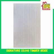 Signature 25x40 Timber Beige keramik dinding dapur Toilet Cream kilap