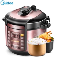 Midea Electric Pressure Cooker Household4L5L6Double-Liner Automatic Intelligent Rice Cooker Multi-Function Pressure Cooker Genuine Goods