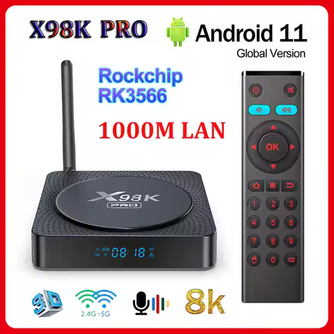 X98K Pro TV Box Android 11.0 Rockchip RK3566 4GB 32GB BT Decoding External Antenna Dual Wifi 1000M L