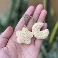 GANTUNGAN Amigurumi Star Moon Cute Crochet Keychain Souvenir