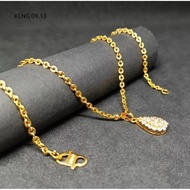 PERHIASAN WANITA kalung nuri titanium free liontin labu anti luntur anti karat anti karat anti luntu