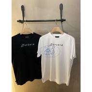Simple Ready Stock agnes b.sport Dinosaur Letter logo Printed Short Sleeve 100% Cotton Casual Trendy
