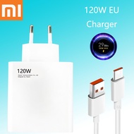 อะแดปเตอร์แปลงไฟค่าเทอร์โบที่ชาร์จความเร็วสูง XiaoMi ของแท้120W Max Gan 6A สาย Usb C สำหรับ Mi 12 Pro 11X Black Shark 5 Pro 5 4 3