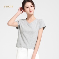 Eyouth 13106 Womens T-Shirt V-nect Short Sleeve- Soft and Comfortable Tops