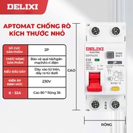 Aptomat chống giật chống rò chống quá tải DELIXI DZ47sLE 2P công xuất 20A 32A 40A 63A 6kA CB RCBO át