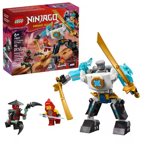 LEGO® NINJAGO® Zane’s Battle Suit Mech 71827 NINJAGO Dragons Rising 3 Minifigures for kids Ages 6+ B