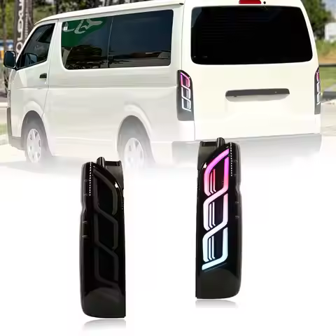 LED RGB Tail Lights for Toyota Hiace 200 Series 2005 - 2018 DRL Dynamic Signal Running Brake Reverse