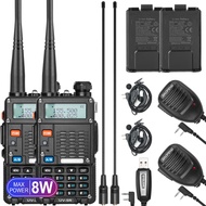 BAOFENG UV-5R 8-Watt Radio (UV-5R 3rd Gen) with Programming Cable and High-gain Antenna, Long Range