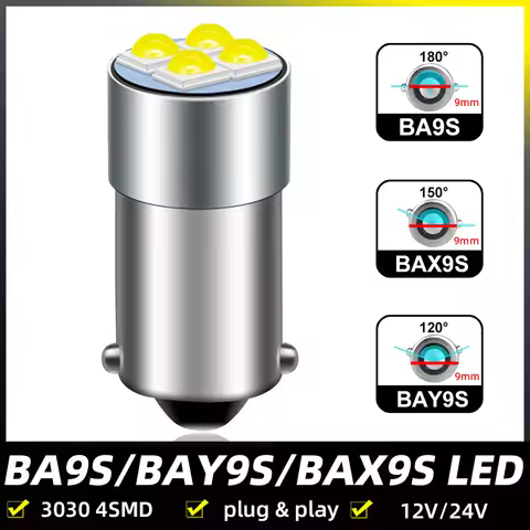 2pcs Car LED BlubT4W BA9S BAX9S H21W BAY9S LED 12V 24V H6W H5W for Car Rear Fog Light Read Auto Park