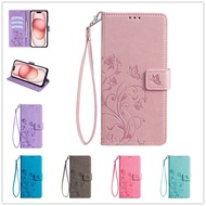 Samsung Galaxy A71/A51/A31/A21S/5G Flip Cover Case Card Leather Case Protective Case Phone Case Girl Butterfly Flower Flip Phone Case