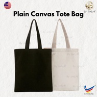 Plain Canvas Tote Bag 13oz Eco Friendly Bag Kosong Wholesale Zip 空白黑色帆布袋环保袋