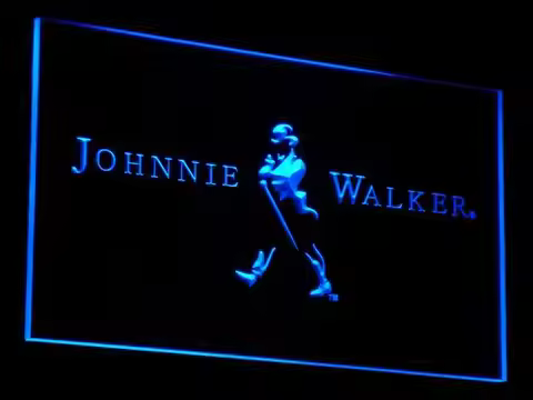 a082 Johnnie Walker Whiskey Wine Bar LED Neon Light Signs with On/Off Switch 20+ Colors 5 Sizes to c