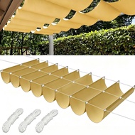 420D Wave Style Retractable Sunshade Fan Suitable for Courtyard Pavilion Balcony