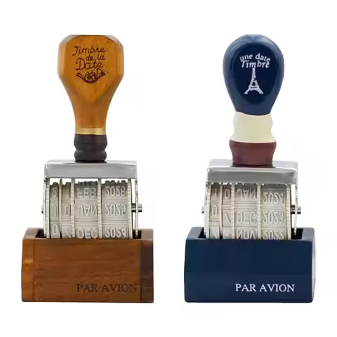 Roller Date Stamp Adjustable Day Month Year Stamp Rolling Wheel Stamp for Journal DIY Craft Album Ca