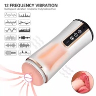 Interactive Voice Masturbation Cup Automatic Thrust Telescopic Male Masturbator Vibrator Sex Toy飞机杯