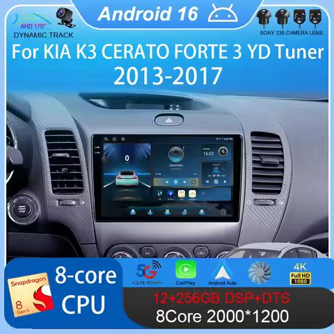 Android16 Carplay Auto For KIA K3 CERATO FORTE 3 YD Tuner 2013 2014 2015 2016 2017 Multimedia Player