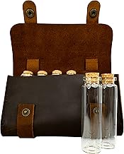 Ruck & River Leather Spice Wallet Spice Rack - 6 Spice Jars, Portable Seasoning Storage Organizer, S