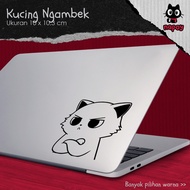 Cutting Sticker Vinyl Cat Ngambek For Laptops, Cars, And Motorcycles