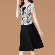 2025 Dress Fashion Chinese Style Stitching Fake Two-Piece Chinese Style Temperament Slimmer Look Two