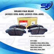 💯HONDA SNA,SDA,S9A,TOA,T2A,SWA,SV4,SM4,ODYSSEY RN3,RA1,RA3,RA6,RB1 REAR BRAKE PAD 43022-S3N-A00 4302