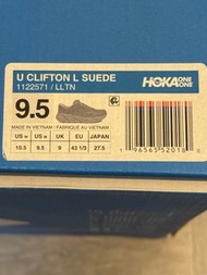 灰色Hoka One One Clifton L Suede 9.5