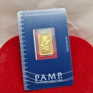 Emas999, Gold Bar Pamp Gold Bar Bunga Rose G5 Gram 1.6cm Pd 1128 P445