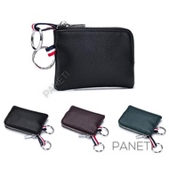PANETI Ultra Thin Mini Zipper Pouch Genuine Leather Men's Card Coin Purse P67