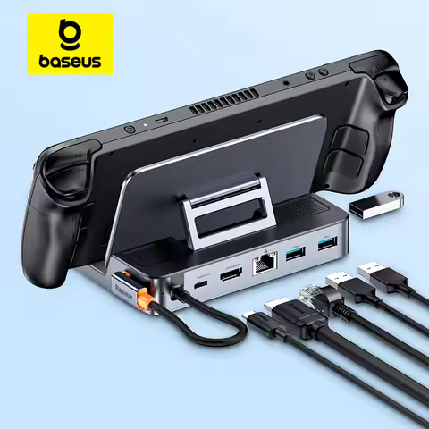 Baseus USB C Docking Station for Steam Deck Nintend Switch 6-in-1 Type C to 4K@60Hz HDMI-compatible 