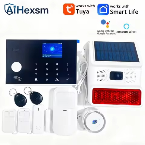 Outdoor Flash Siren Home Security Wireless PIR Motion Sensor Burglar Alarm TUYA Wifi GSM Alarm Syste