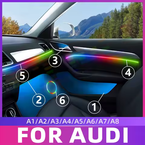 LED Car A3 A6 Interior Atmosphere upgrade Ambient Light kit For Audi A7 A8 C5 C6 Q3 Q2 Q7 A1 A4 64 C