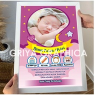 Baby love biodata plus frame 10rs 24x34 cm / birth gift / baby birth angel cloud theme / baby gift s