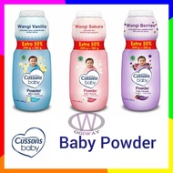 (CB) Cussons BABY POWDER/BABY POWDER FRAGRANCED SAKURA AND VANILLA EXTRA 50% 200GR+100GR, 100GR+50GR