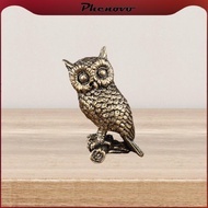 phenovo Brass Owl Figurine Sturdy Elegant Craftsmanship Office Statue Animal Ornament