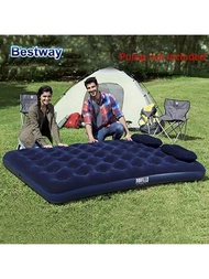 Bestway 1入組4種尺寸的室內/室外柔軟頂部氣墊床,有體毛帳篷濕氣墊,無泵旅行和露營氣墊床,耐用快速易充氣