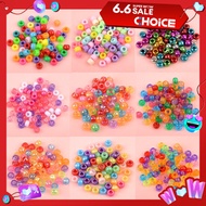 50 Pcs Acrylic Beads, Barrel Mini Plastic Beads, For Making Necklace Friendship Bangle, Make Braid Hair Beads, 6x9mm/0.23×0.35in (Mixed Color)